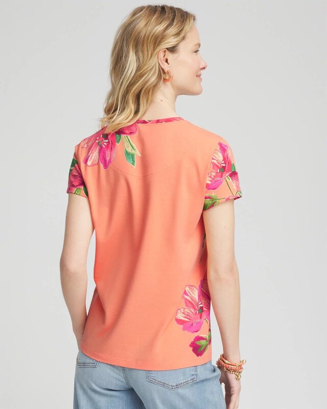 Floral Cap-Sleeve Tee - image 3